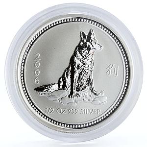 Australia 50 cents Lunar Calendar series I Year of the Dog silver coin 2006