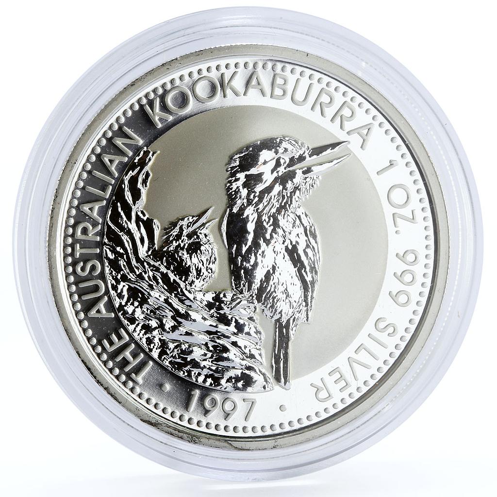 Australia 1 dollar Kookaburra Bird Fauna silver coin 1997