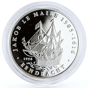 Samoa 10 dollars Jacob le Maire Ship Clipper Seafaring proof silver coin 1996