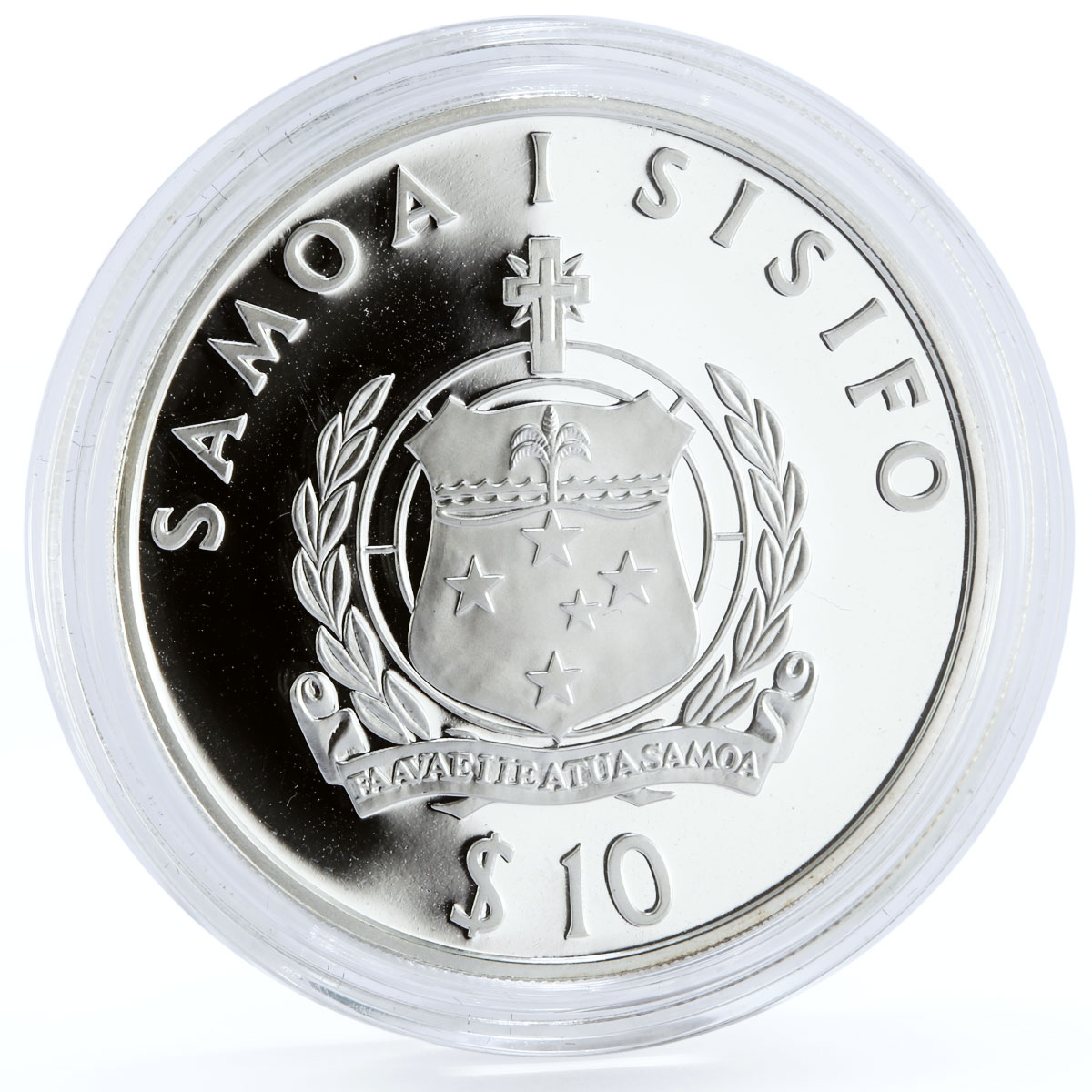 Samoa 10 dollars Jacob le Maire Ship Clipper Seafaring proof silver coin 1996