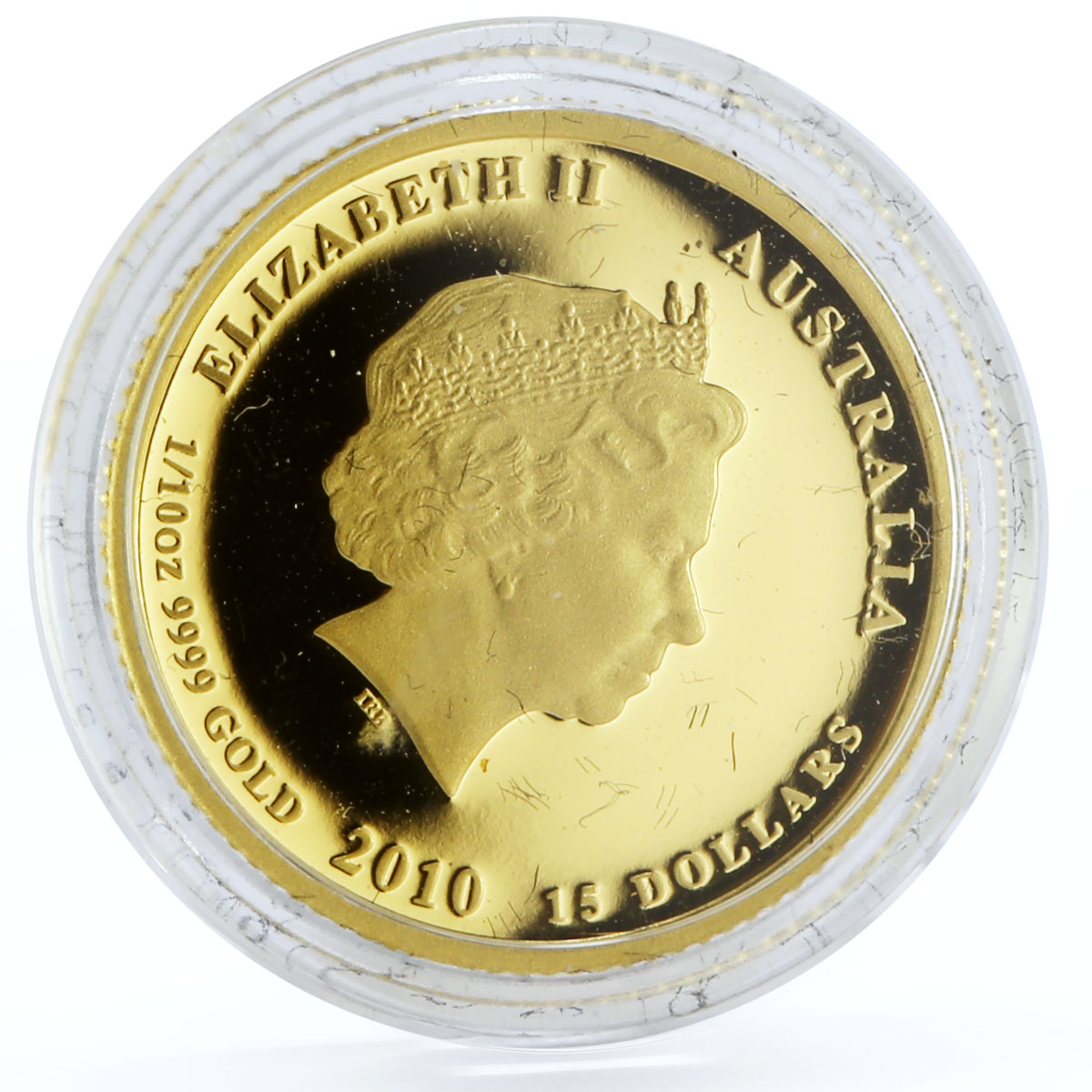 Australia 15 dollars Lunar Calendar series II Year of the Tiger gold coin 2010
