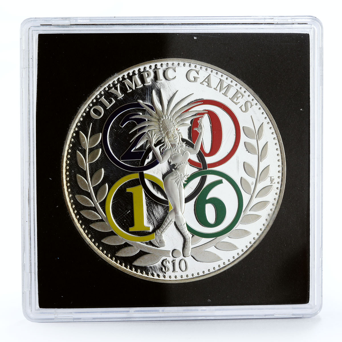 Cook Islands 10 dollars Rio Olympic Games Carnaval Girl Sports silver coin 2015