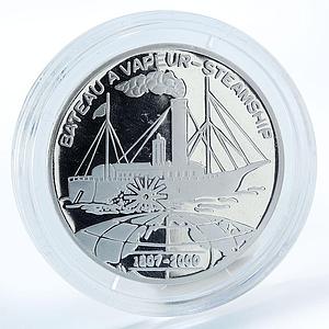 Benin 1000 francs Bateau a Vapeur-Steamship 1807 silver coin 2000