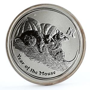 Australia 50 cents Lunar Calendar series II Year of the Mouse silver coin 2008