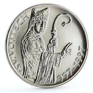 Czech Republic 200 korun Holy Father Saint Adalbert of Prague silver coin 1997