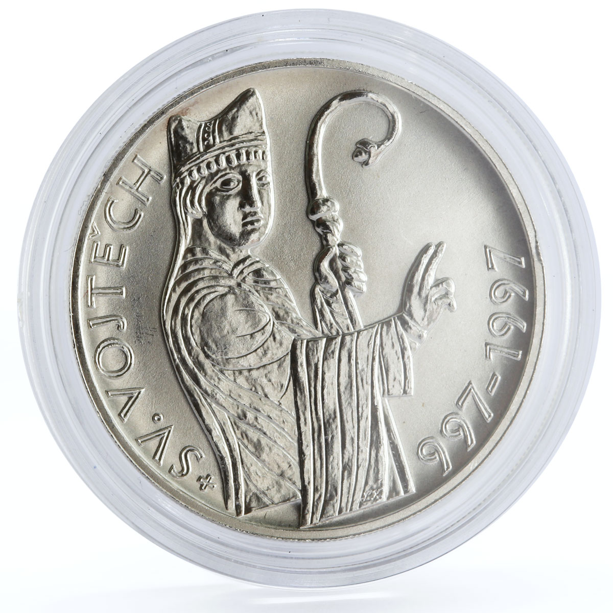 Czech Republic 200 korun Holy Father Saint Adalbert of Prague silver coin 1997