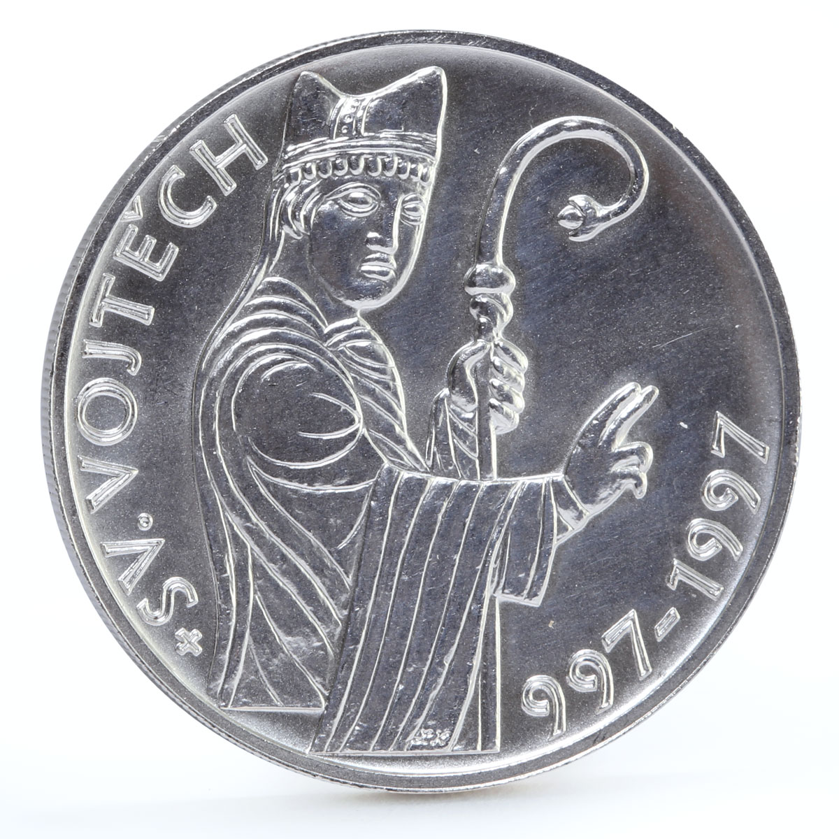 Czech Republic 200 korun Holy Father Saint Adalbert of Prague silver coin 1997