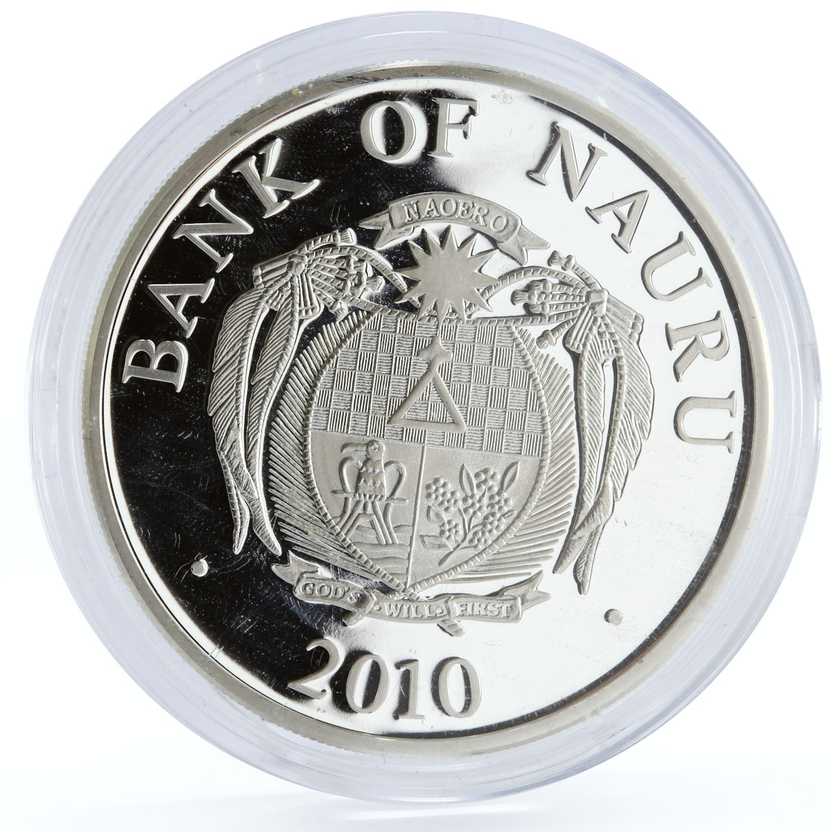 Nauru 10 dollars Football World Cup in South Africa Octopus silver coin 2010