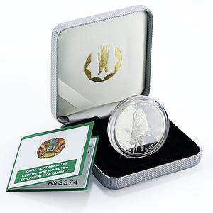 Kazakhstan 500 tenge Endangered Wildlife Hawk Owl Bird Fauna silver coin 2011