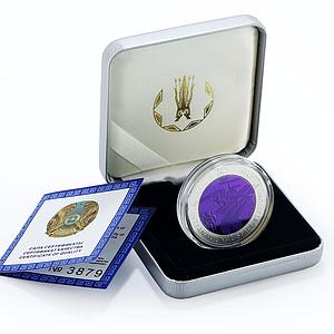 Kazakhstan 500 tenge International Space Station proof bimetal AgTa coin 2013