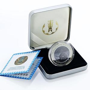 Kazakhstan 500 tenge Space Launch Station Baikonur proof bimetal AgTa coin 2012