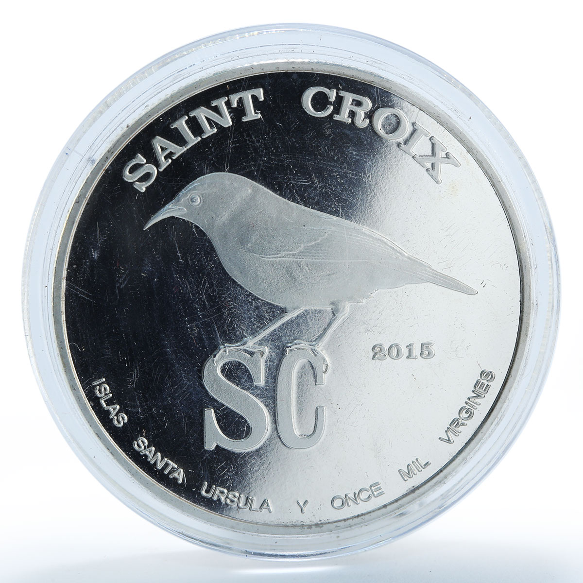 Santa Cruz Island 1 dollar Cristóbal Colón silver plated coin 2015
