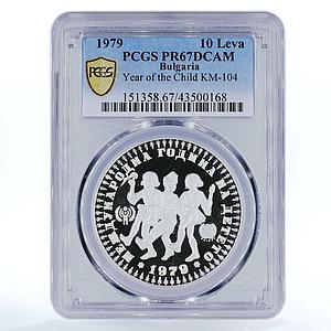 Bulgaria 10 leva International Year of the Child PR67 PCGS silver coin 1979