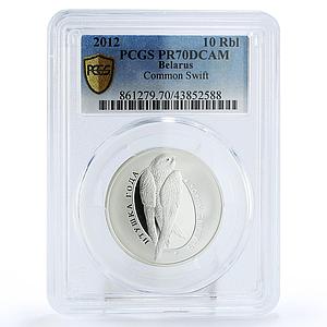 Belarus 10 rubles Bird of Year Common Swift PR70 PCGS silver coin 2012