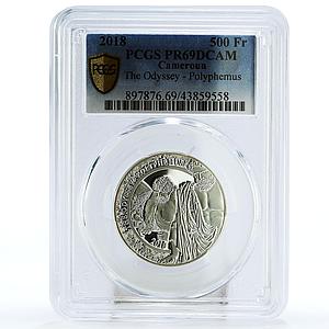 Cameroon 500 francs Odyssey Polyphemus PR69 PCGS silver coin 2018