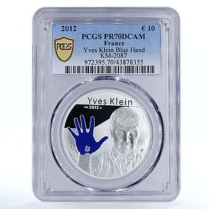 France 10 euro 50 Anniversary of Death Yves Klein PR70 PCGS silver coin 2012