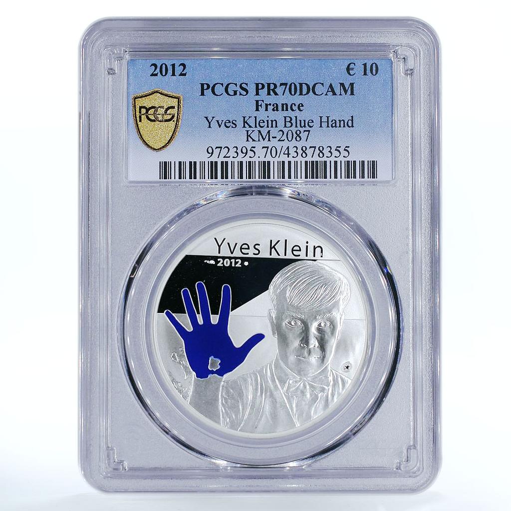France 10 euro 50 Anniversary of Death Yves Klein PR70 PCGS silver coin 2012