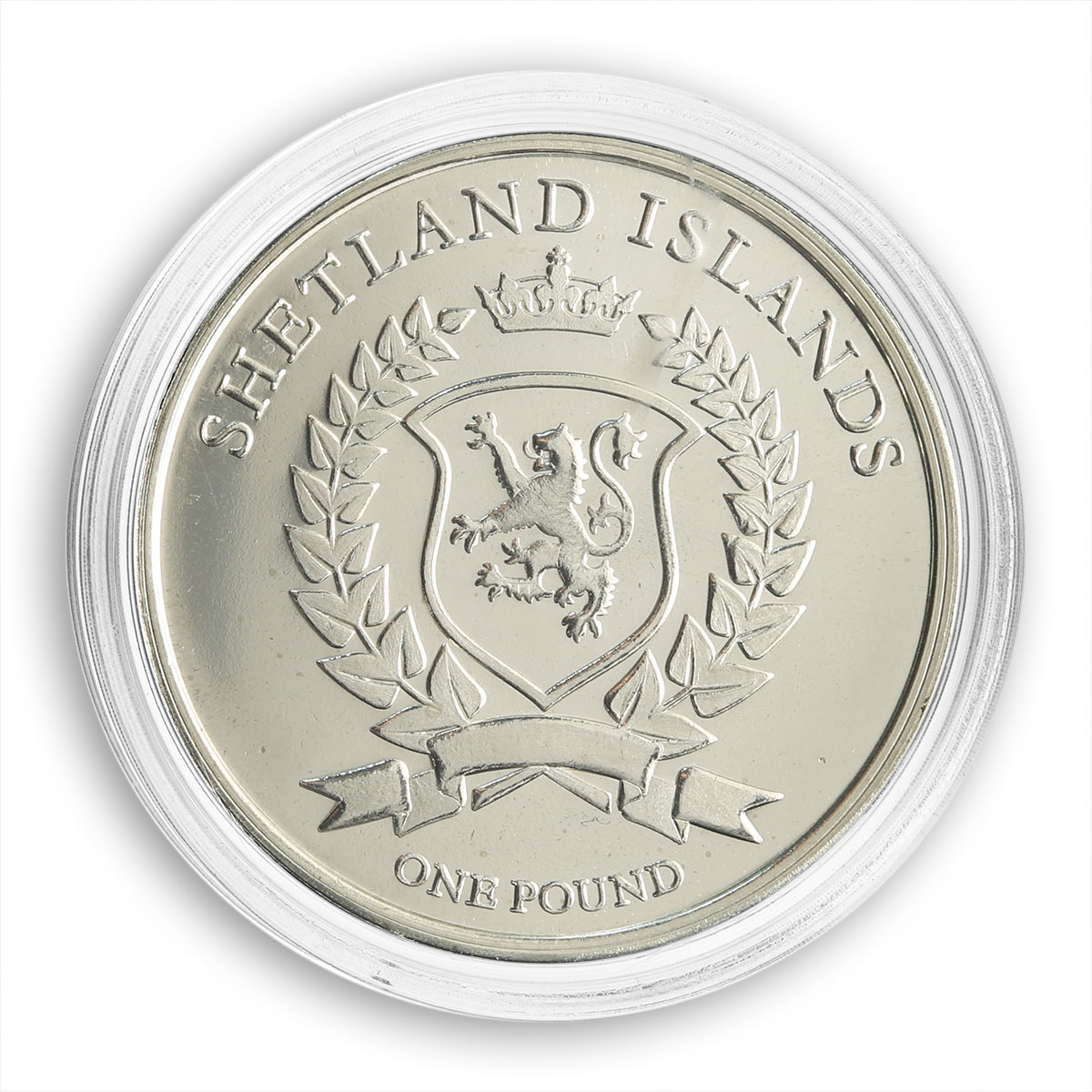 Shetland Islands, 1 pound, Tringa Glareola, bird, fauna, nature, coin, 2015