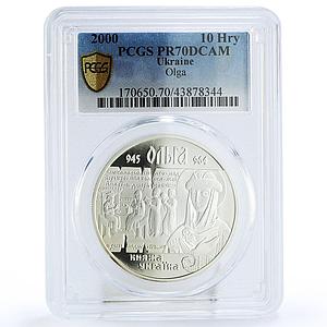 Ukraine 10 hryvnas Princess Olha Governor of Kyiv PR70 PCGS silver coin 2000