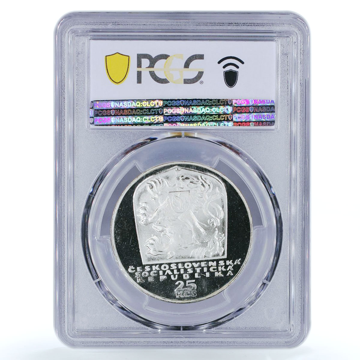 Czechoslovakia 25 korun 25 Years of Slovak Uprising PR67 PCGS silver coin 1969
