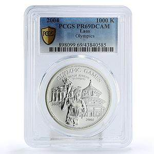 Laos 1000 kip 2008 Summer Olympics Beijing PR69 PCGS silver coin 2004