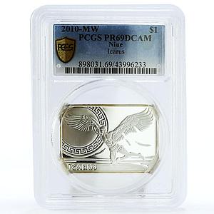 Niue 1 dollar Icarus How Man Conquered Skies PR69 PCGS silver coin 2010