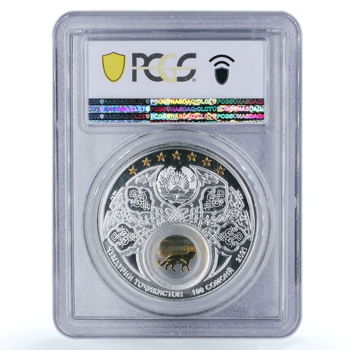 Tajikistan 100 somoni Panthera Uncia Selective PR69 PCGS silver coin 2021