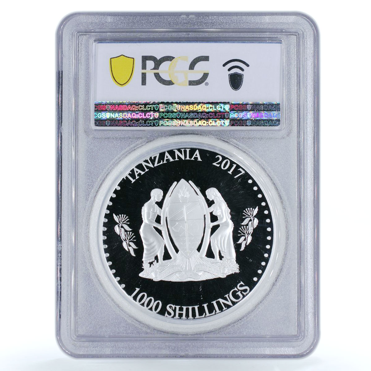 Tanzania 1000 shillings Evolution of Calendar PR69 PCGS colored silver coin 2017