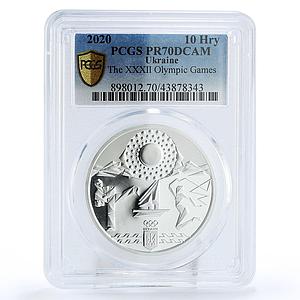 Ukraine 10 hryvnas ХХXІІ Olympic Games Sport series PR70 PCGS silver coin 2020