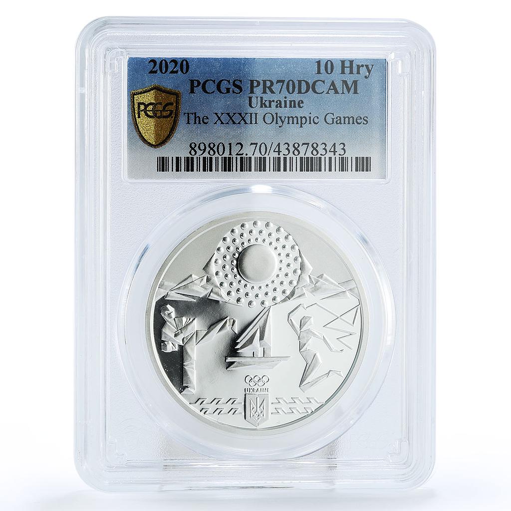 Ukraine 10 hryvnas ХХXІІ Olympic Games Sport series PR70 PCGS silver coin 2020