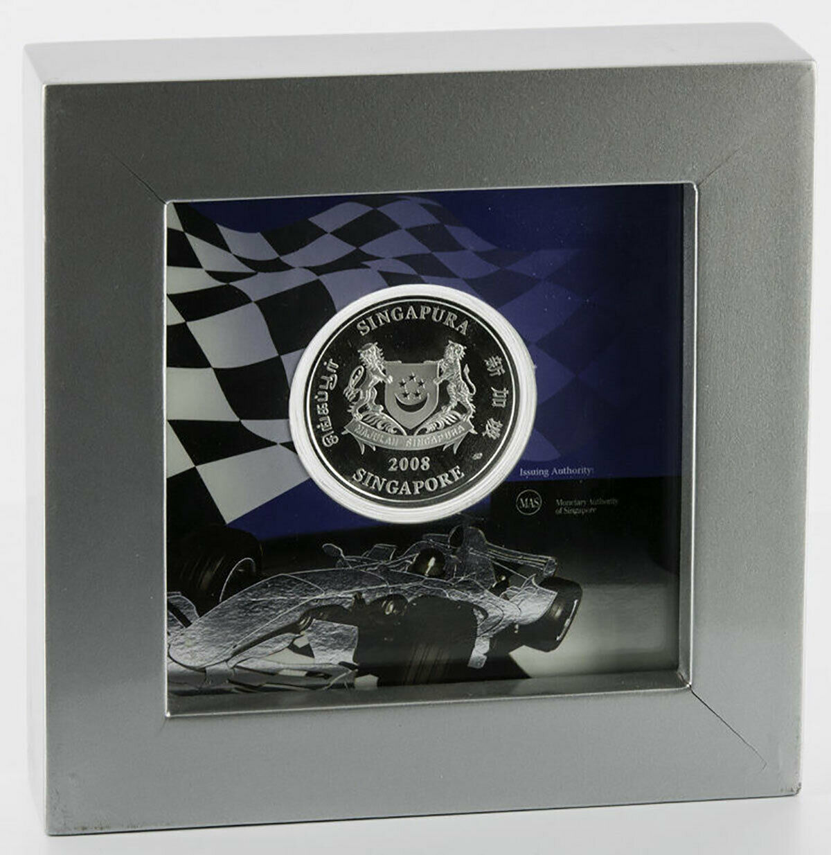 Singapore 50 dollars F1 SingTel Grand Prix Formula silver cion 2008