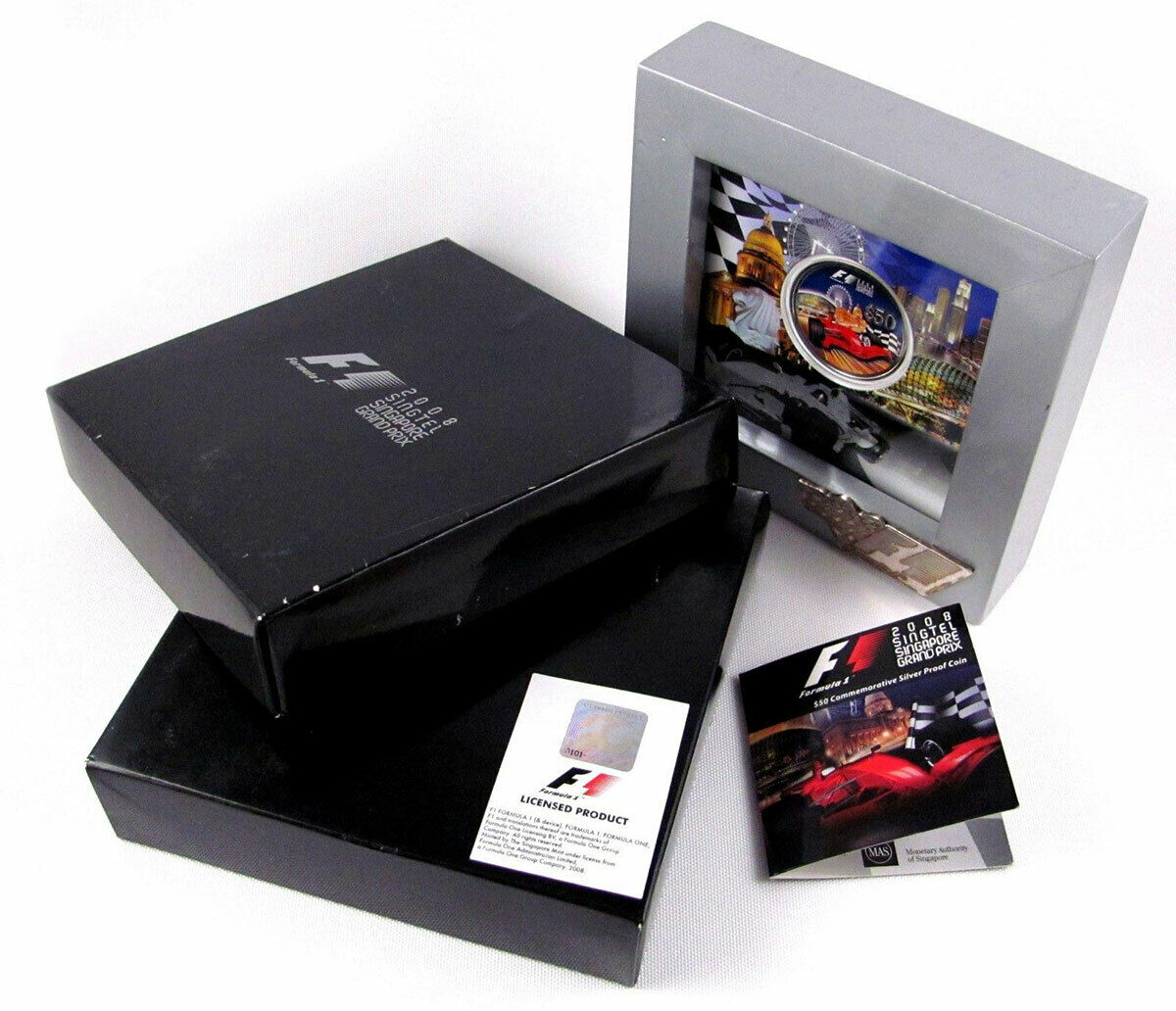 Singapore 50 dollars F1 SingTel Grand Prix Formula silver cion 2008