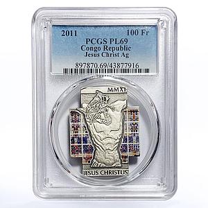 Congo 100 francs Jesus Christ PL69 PCGS silver coin 2011