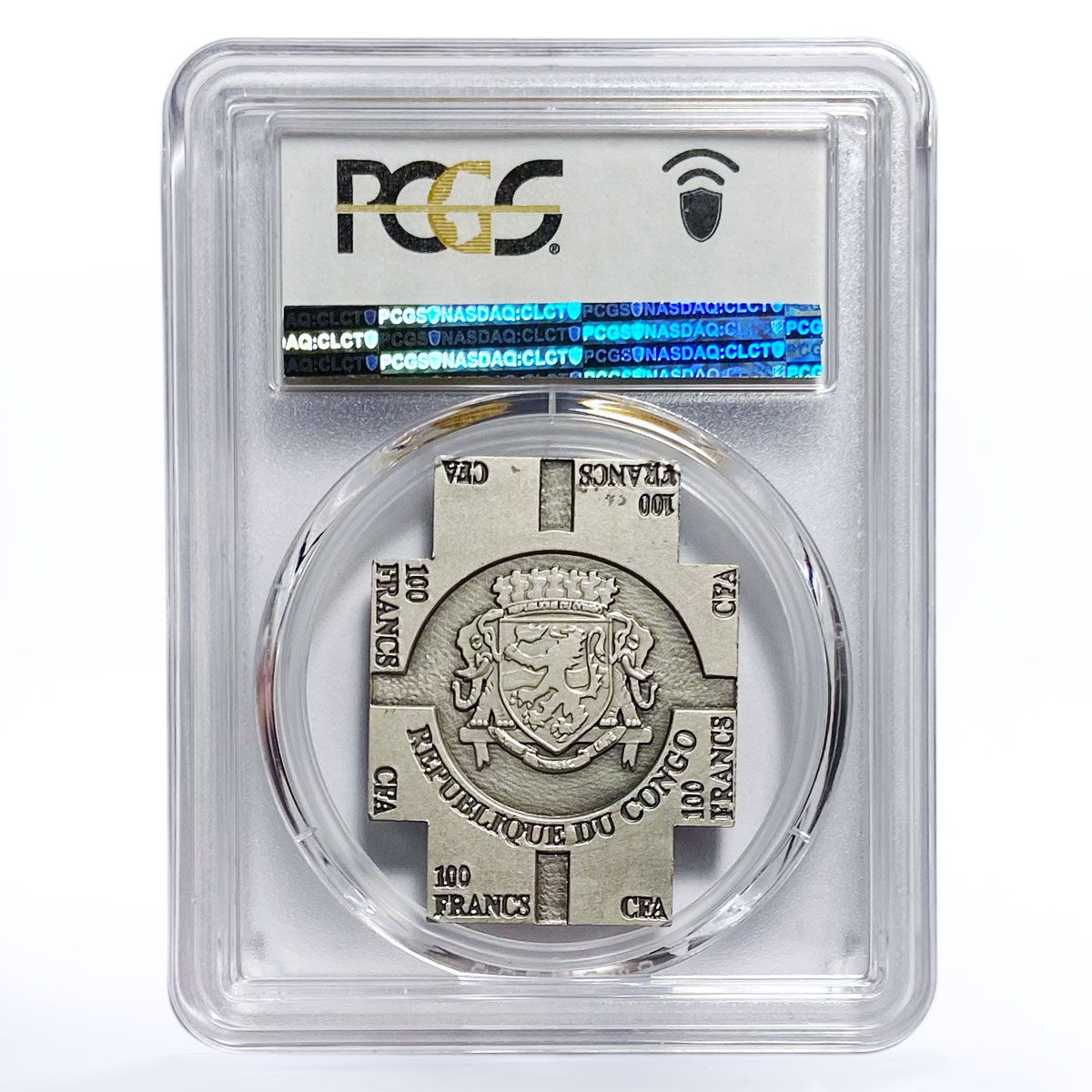 Congo 100 francs Jesus Christ PL69 PCGS silver coin 2011