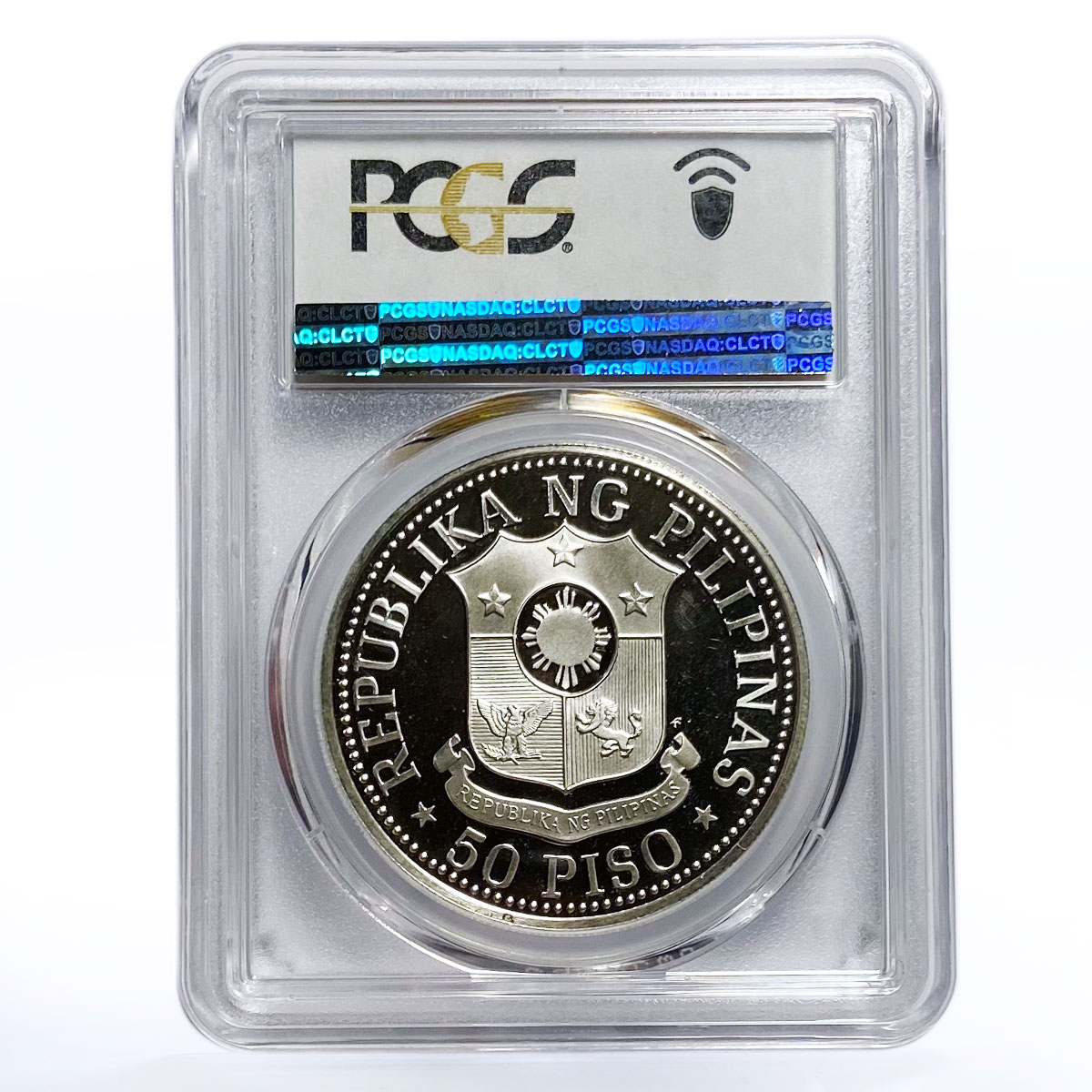 Philippines 50 pisos Ferdinand E. Marcos PR67 PCGS silver coin 1975