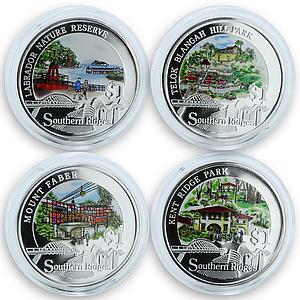 Singapore set of 4 coins Singapore Identity Plan colored silver coins 2008