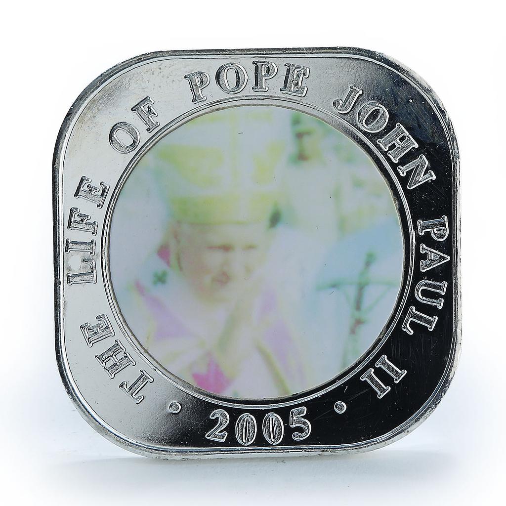 Somali 500 shillings Pope John Paul II colorized silverplated coin 2005