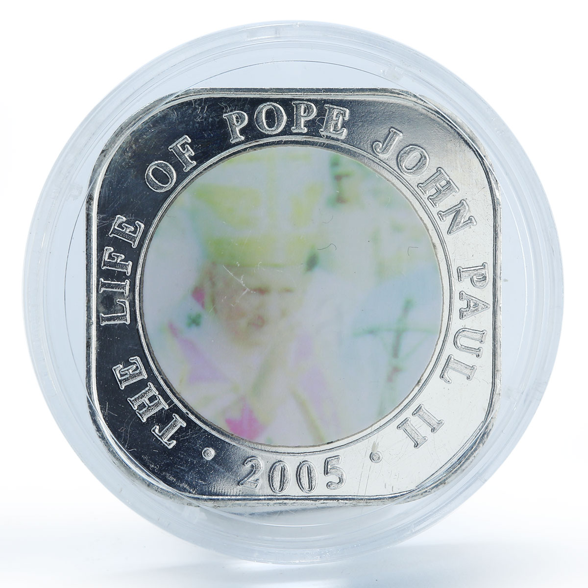 Somali 500 shillings Pope John Paul II colorized silver plated coin 2005