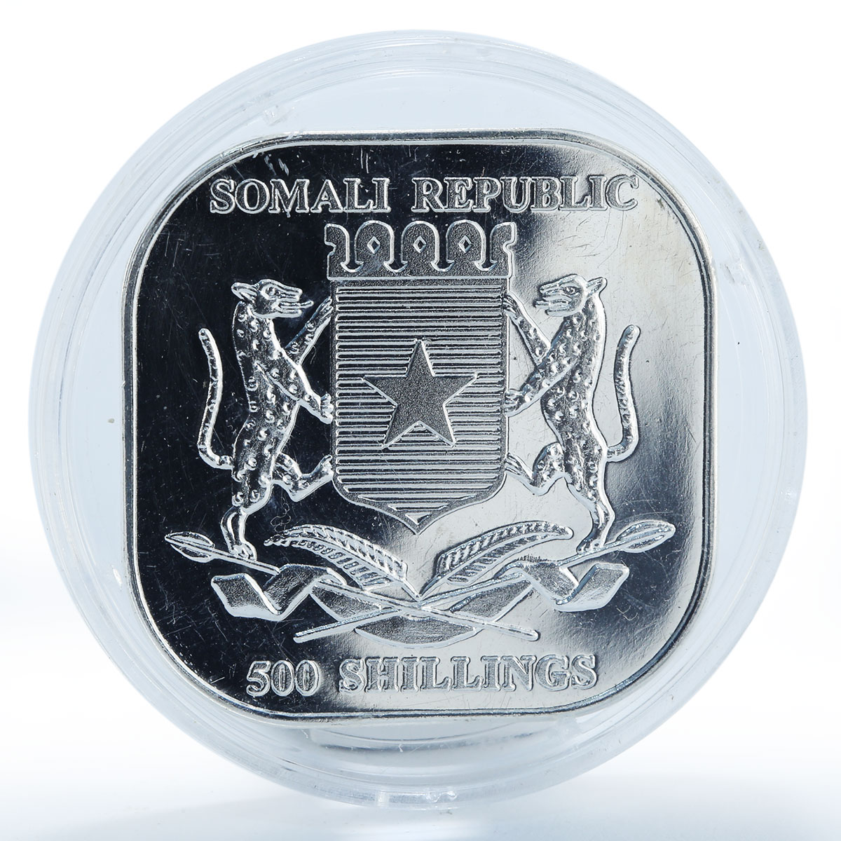 Somali 500 shillings Pope John Paul II colorized silver plated coin 2005