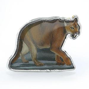 Somalia 1 dollar Mountain lion cougar puma panther wildlife colored coin 2008