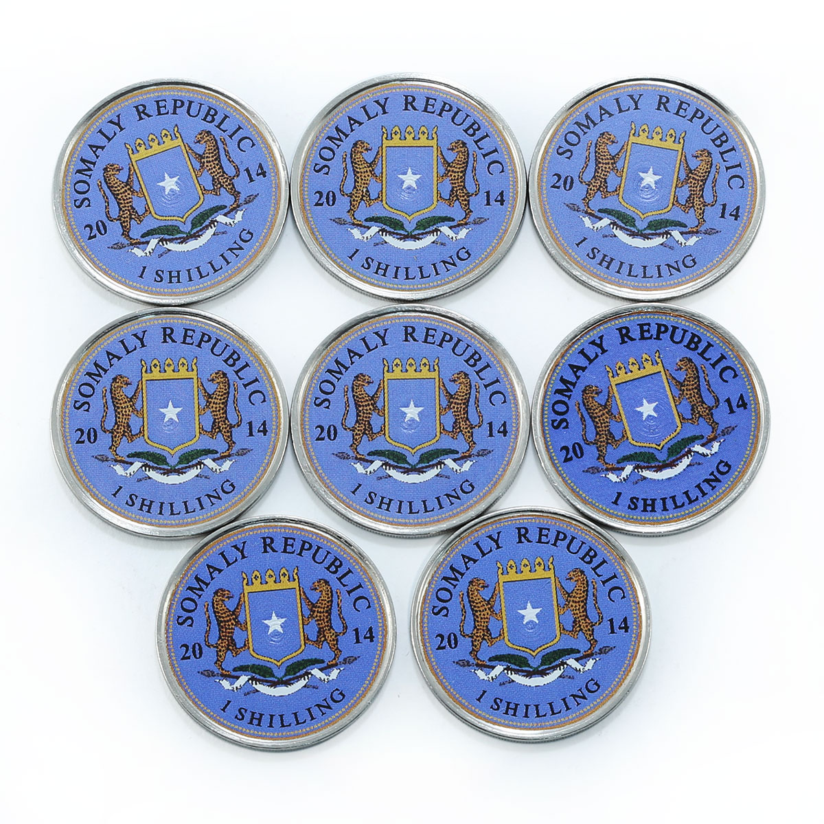 Somalia set of 16 coins Ships Sailboats colorized souvenir set 2014