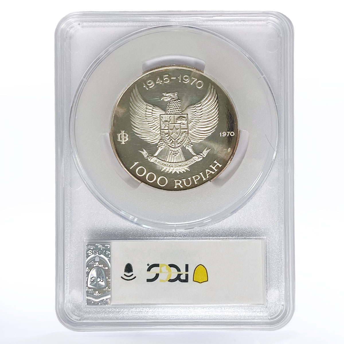 Indonesia 1000 rupiah General Sudirman PR63 PCGS proof silver coin 1970