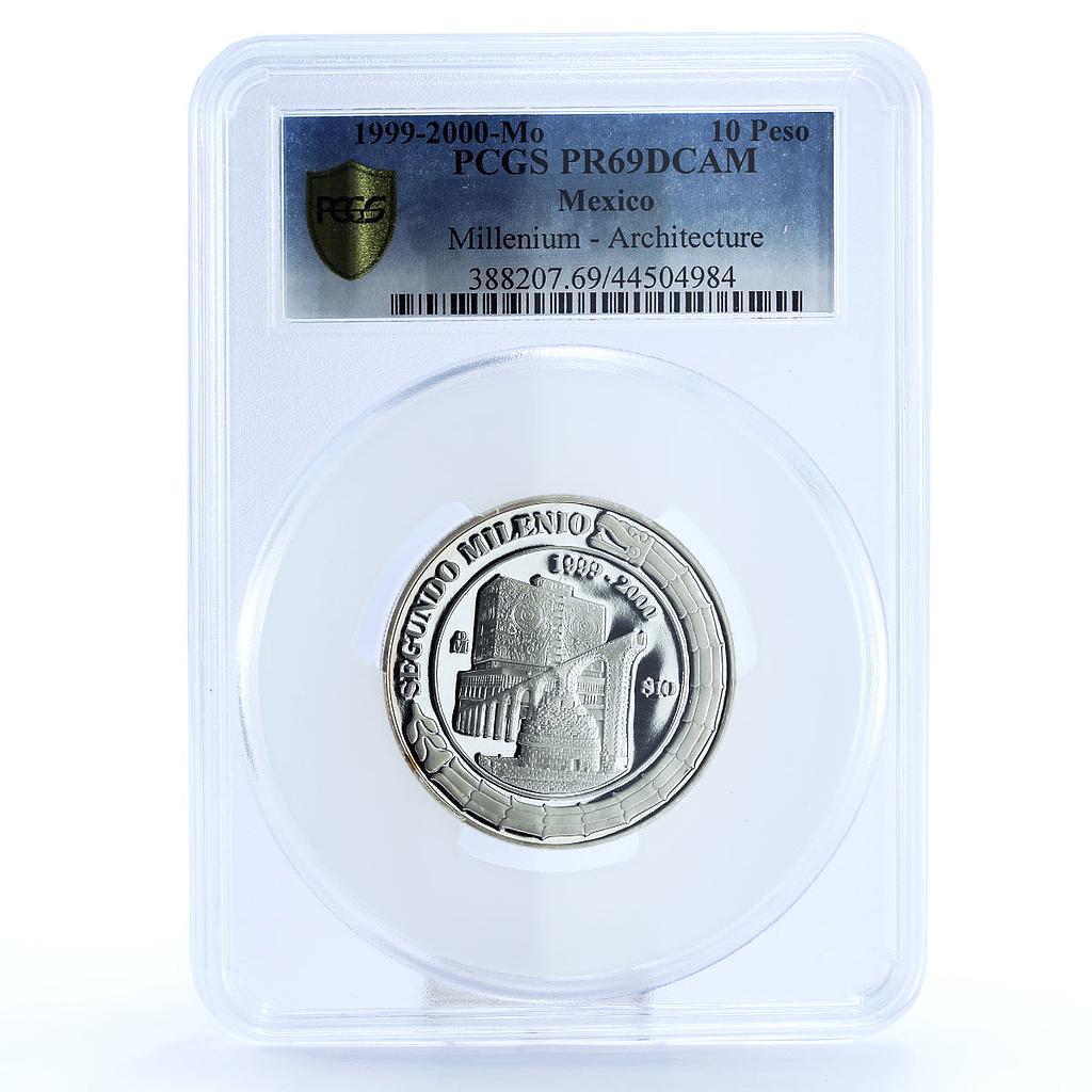 Mexico 10 pesos Millennium Series Architecture PR69 PCGS silver coin 1999-2000