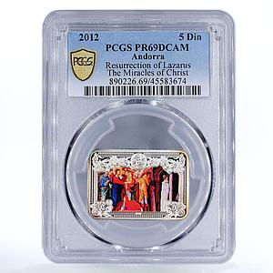 Andorra 5 diners Jesus Miracles Lazarus Ressurection PR69 PCGS silver coin 2012