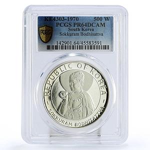 Korea 500 won Sokkuram Bodhisattva PR64 PCGS proof silver coin 1970