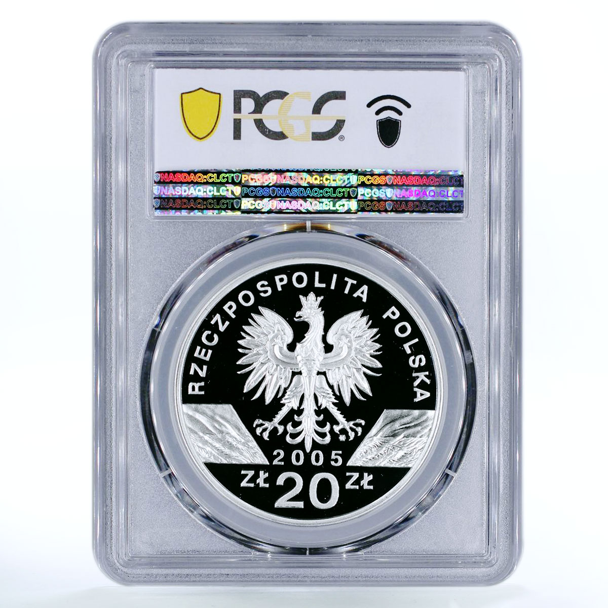 Poland 20 zlotych Eagle Owl World Animals series PR70 PCGS silver coin 2005