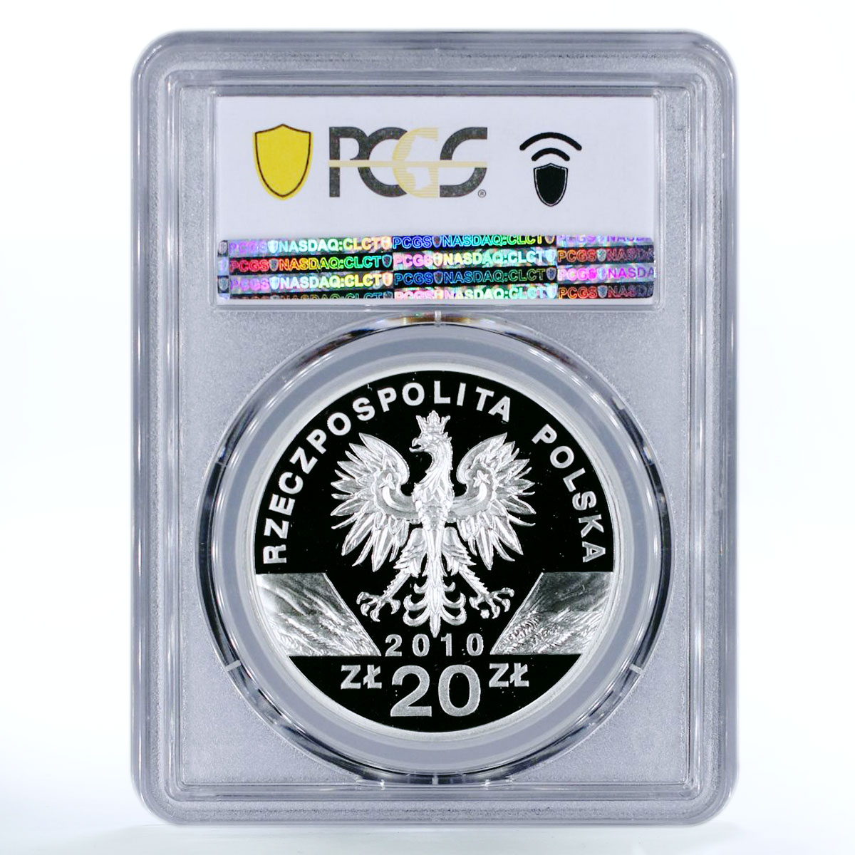 Poland 20 zlotych Lesser Horseshoe Bat World Animals PR70 PCGS silver 2010