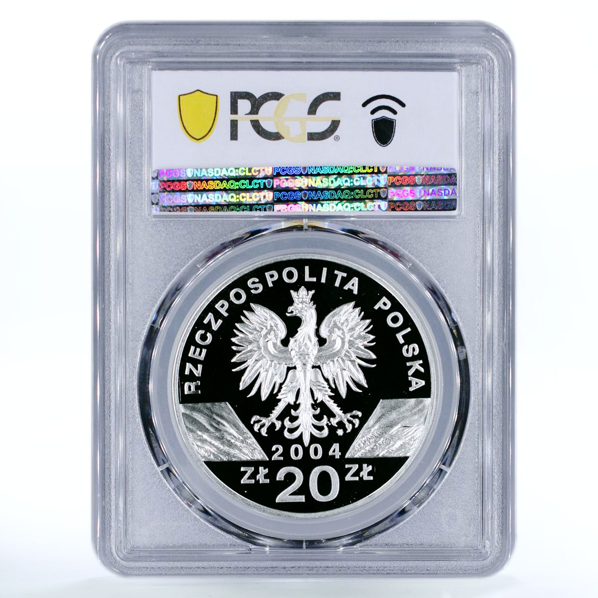 Poland 20 zlotych Porpoise World Animals series PR70 PCGS silver coin 2004