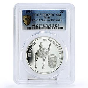 Palau 5 dollars German South West Africa Camel PR68 PCGS silver coin 1999