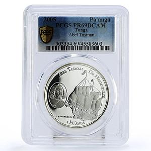 Tonga 1 paanga Sailing Ship Abel Tasman PR69 PCGS silver coin 2005